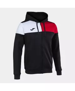 Толстовка JOMA CREW V ZIP-UP HOODIE BLACK RED WHITE, Артикул: 103087.106, Размер: XL