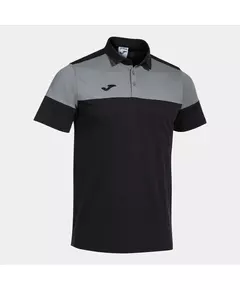 Футболка JOMA CREW V SHORT SLEEVE POLO BLACK GREY, Артикул: 103297.111, Размер: S