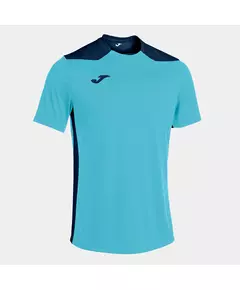 Футболка JOMA CHAMPIONSHIP VI SHORT SLEEVE T-SHIRT FLUOR TURQUOISE-NAVY, Артикул: 101822.013, Размер: XS
