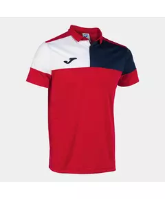 Футболка JOMA CREW V SHORT SLEEVE POLO RED NAVY WHITE, Артикул: 103208.603, Размер: S