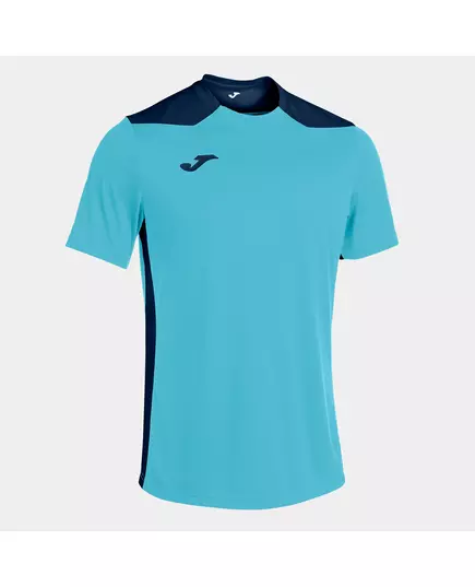 Футболка JOMA CHAMPIONSHIP VI SHORT SLEEVE T-SHIRT FLUOR TURQUOISE-NAVY, Article Number: 101822.013, Размер: XS