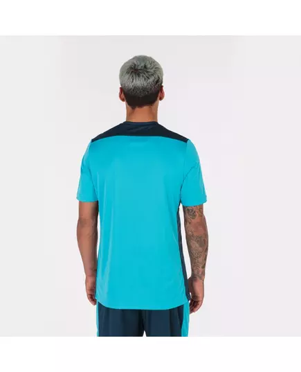 Футболка JOMA CHAMPIONSHIP VI SHORT SLEEVE T-SHIRT FLUOR TURQUOISE-NAVY, Article Number: 101822.013, Размер: XS