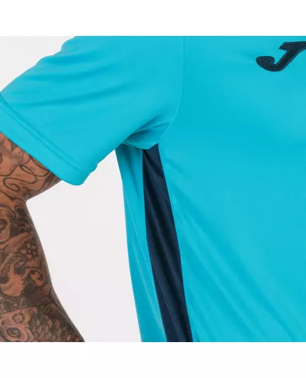 Футболка JOMA CHAMPIONSHIP VI SHORT SLEEVE T-SHIRT FLUOR TURQUOISE-NAVY, Article Number: 101822.013, Размер: XS