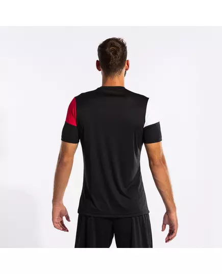 Футболка JOMA CREW V SHORT SLEEVE T-SHIRT BLACK RED WHITE, Артикул: 103084.106, Размер: S