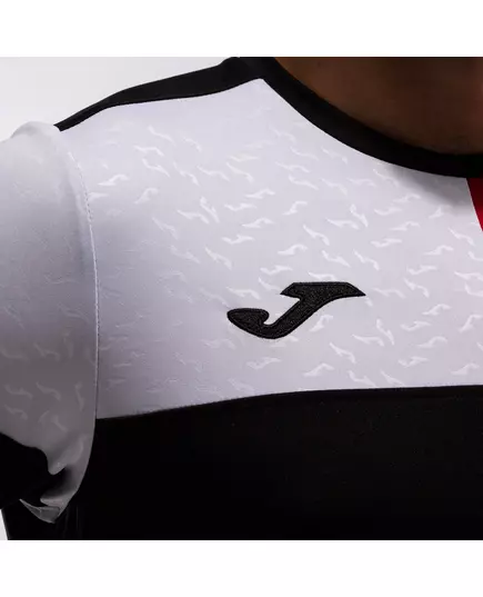 Футболка JOMA CREW V SHORT SLEEVE T-SHIRT BLACK RED WHITE, Артикул: 103084.106, Размер: S