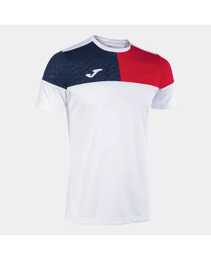 Футболка JOMA CREW V SHORT SLEEVE T-SHIRT WHITE RED NAVY, Артикул: 103084.206, Размер: XL