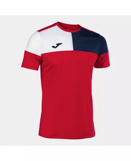 Футболка JOMA CREW V SHORT SLEEVE T-SHIRT RED NAVY WHITE, Артикул: 103084.603, Размер: S