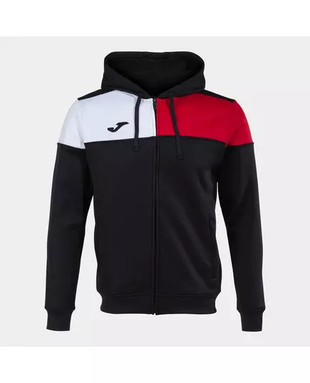 Толстовка JOMA CREW V ZIP-UP HOODIE BLACK RED WHITE, Артикул: 103087.106, Размер: XL