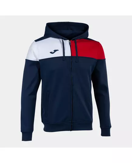 Толстовка JOMA CREW V ZIP-UP HOODIE NAVY RED WHITE, Артикул: 103087.336, Размер: S