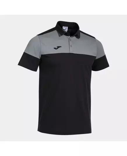Футболка JOMA CREW V SHORT SLEEVE POLO BLACK GREY, Артикул: 103297.111, Размер: S