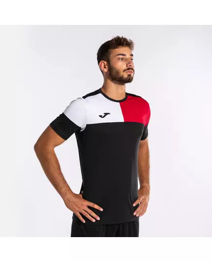 Tricou JOMA CREW V SHORT SLEEVE T-SHIRT BLACK RED WHITE, Articol: 103084.106, Mărime: S