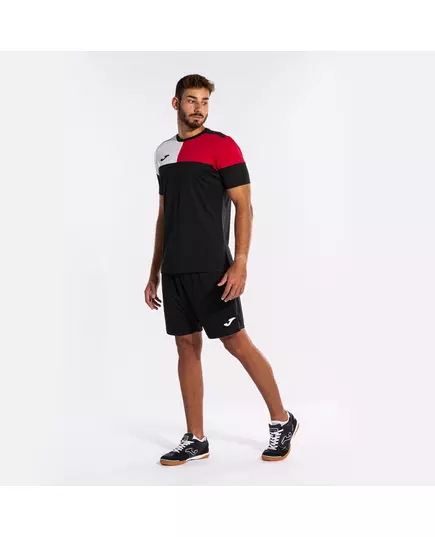 Tricou JOMA CREW V SHORT SLEEVE T-SHIRT BLACK RED WHITE, Articol: 103084.106, Mărime: S