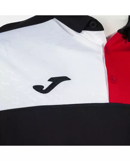 Tricou JOMA CREW V SHORT SLEEVE POLO BLACK RED WHITE, Articol: 103208.106, Mărime: S