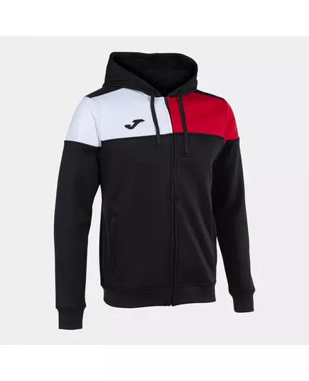Толстовка JOMA CREW V ZIP-UP HOODIE BLACK RED WHITE, Артикул: 103087.106, Размер: XL