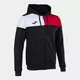 Hanorac JOMA CREW V ZIP-UP HOODIE BLACK RED WHITE, Articol: 103087.106, Mărime: XL